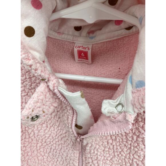 Carter's 6 mo fuzzy bear One Piece Jumpsuit Cozy Fleece bunting snowsuit - Picture 3 of 5